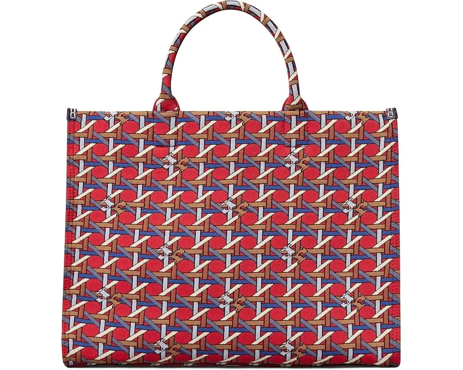 Сумка тоут Ella Circular Knit с круговой вязкой и клетчатым принтом от Tory Burch