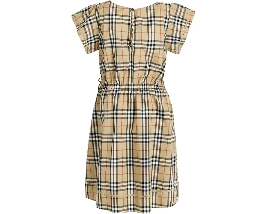 Шерстяное платье Adele в клетку от Burberry Kids для девочек