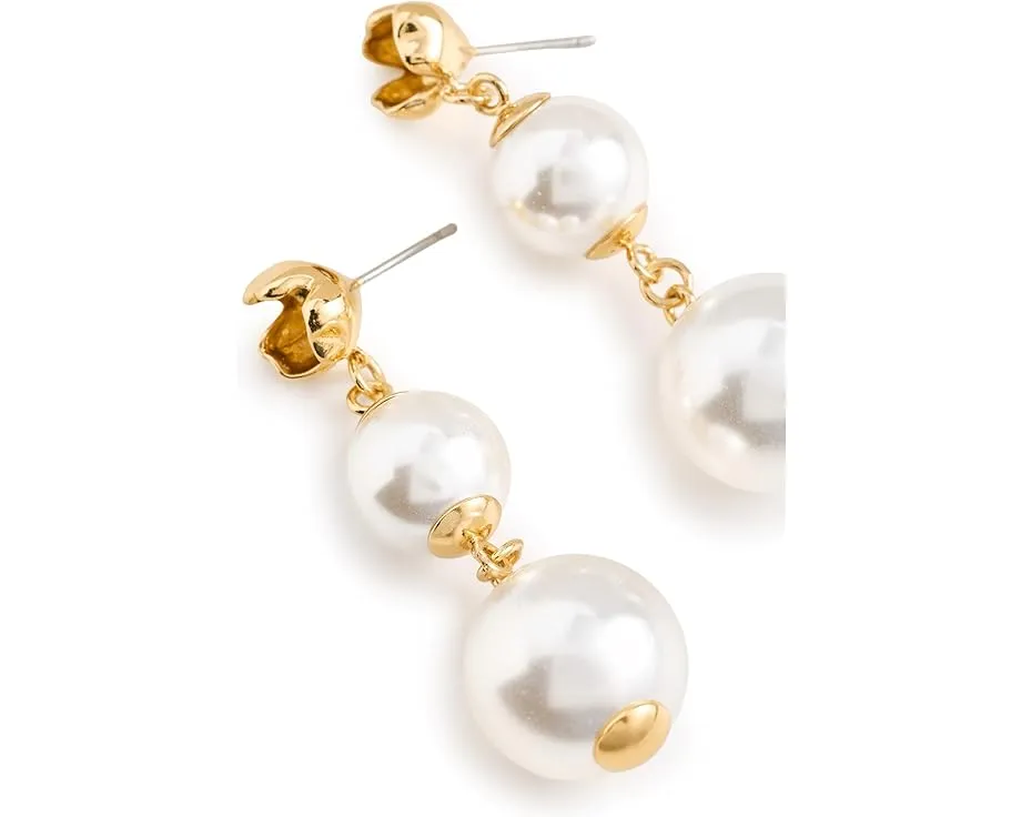 Линейные серьги Golden Bloom Linear Earrings от Kate Spade New York с жемчугом