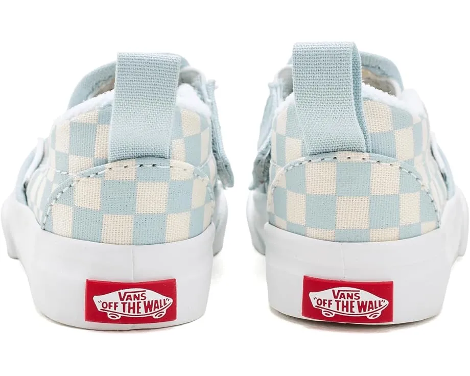 Слипоны Vans Kids Slip On V из холста с боковой липучкой и мягким воротником