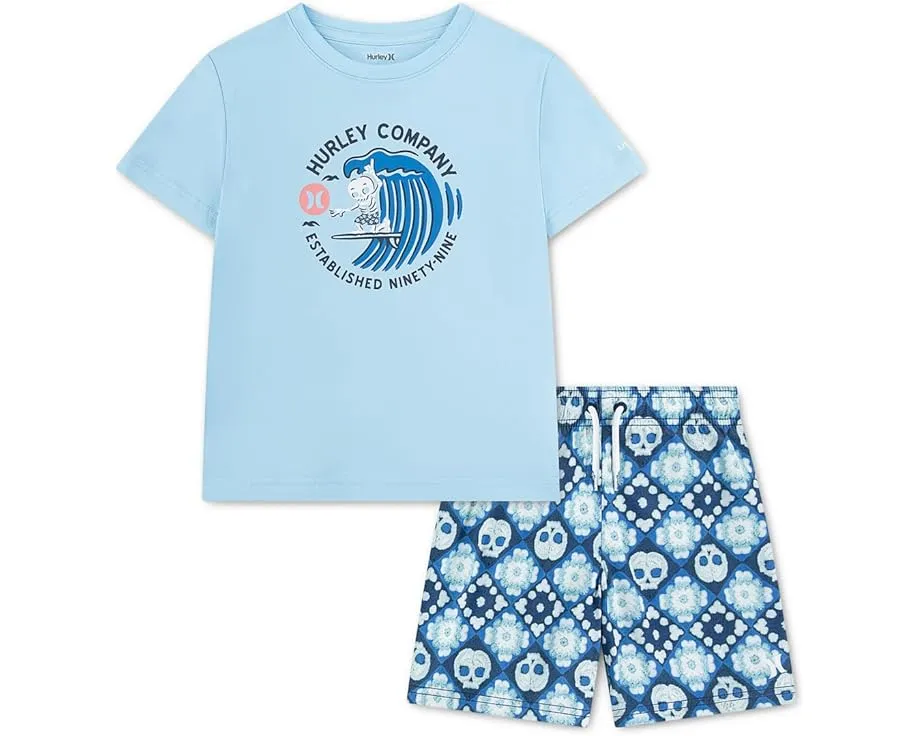Купальный комплект Hurley Kids Crochet Skull с защитой UPF 50+