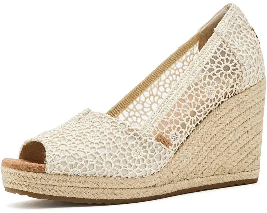 Босоножки TOMS Essential Wedge с открытым носком и плетеной отделкой