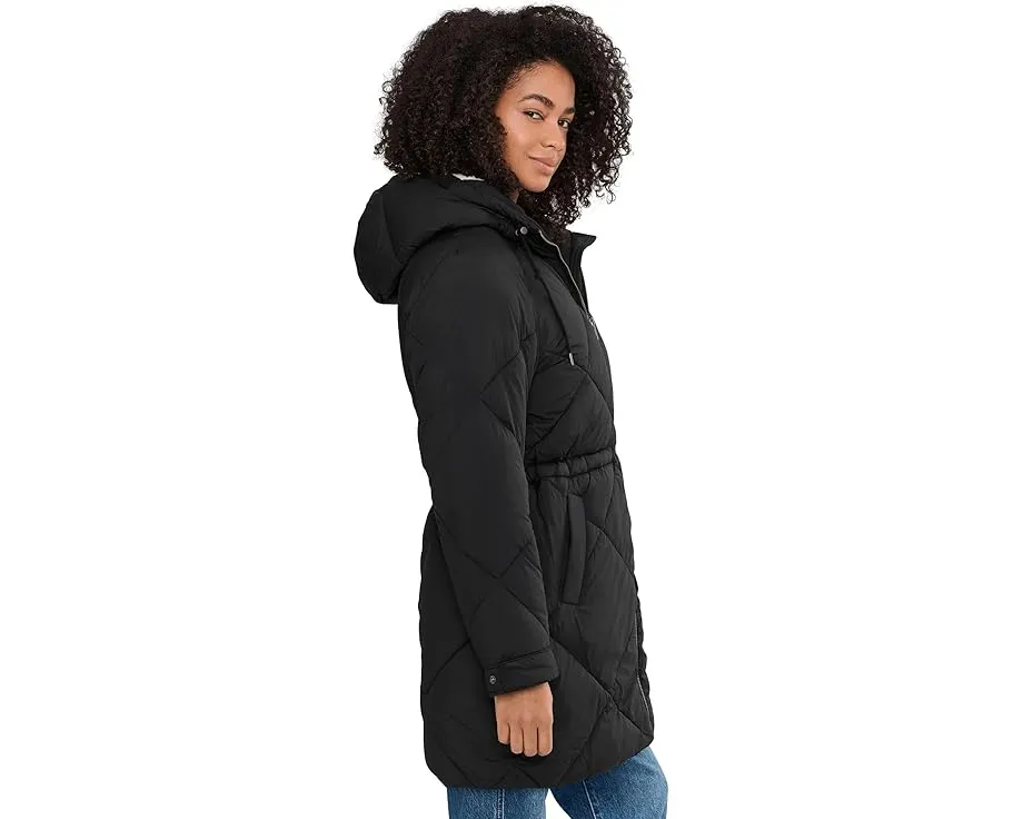 Длинная стеганая парка Levi's с капюшоном из шерпи