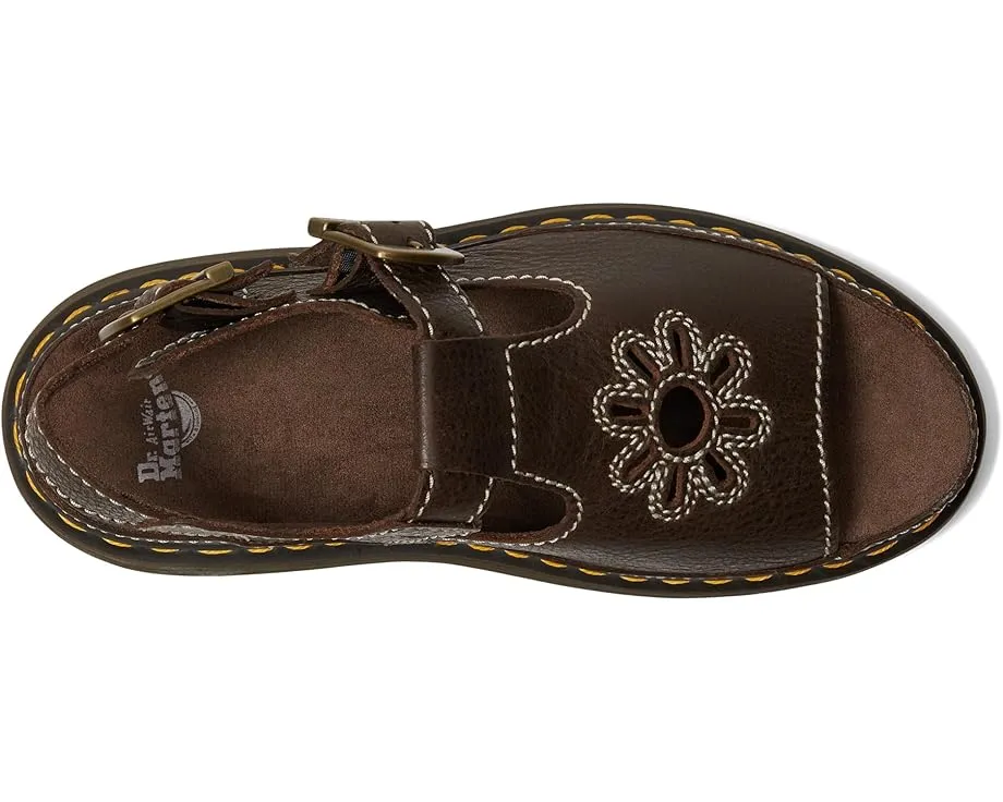 Сандалии Dr. Martens Dunnet Flower на платформе с цветочным декором и регулируемыми ремнями