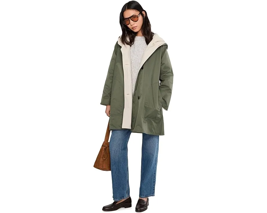 Двустороннее пальто с капюшоном из хлопка и нейлона Eileen Fisher