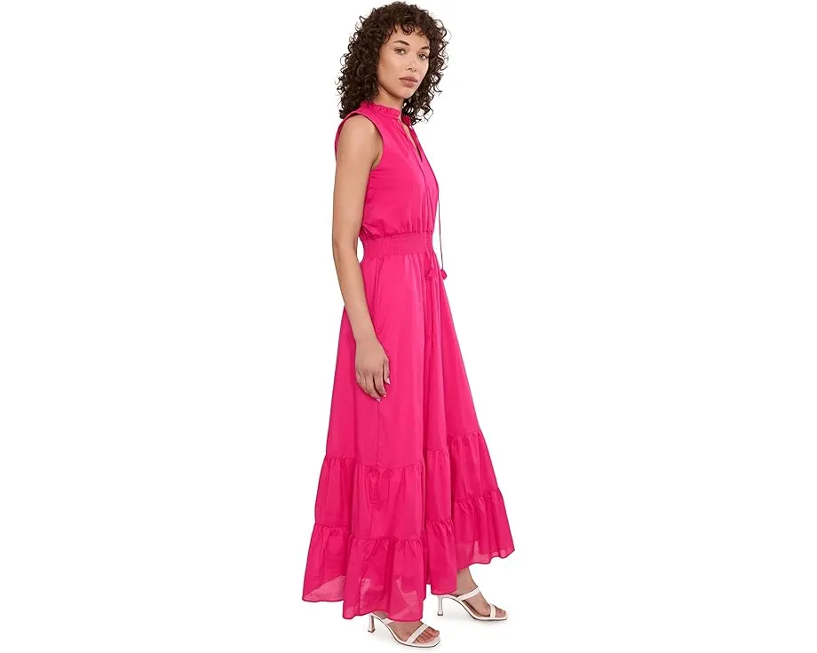 Макси платье Tie Neck Smocked Waist с завязками у горла Vince Camuto