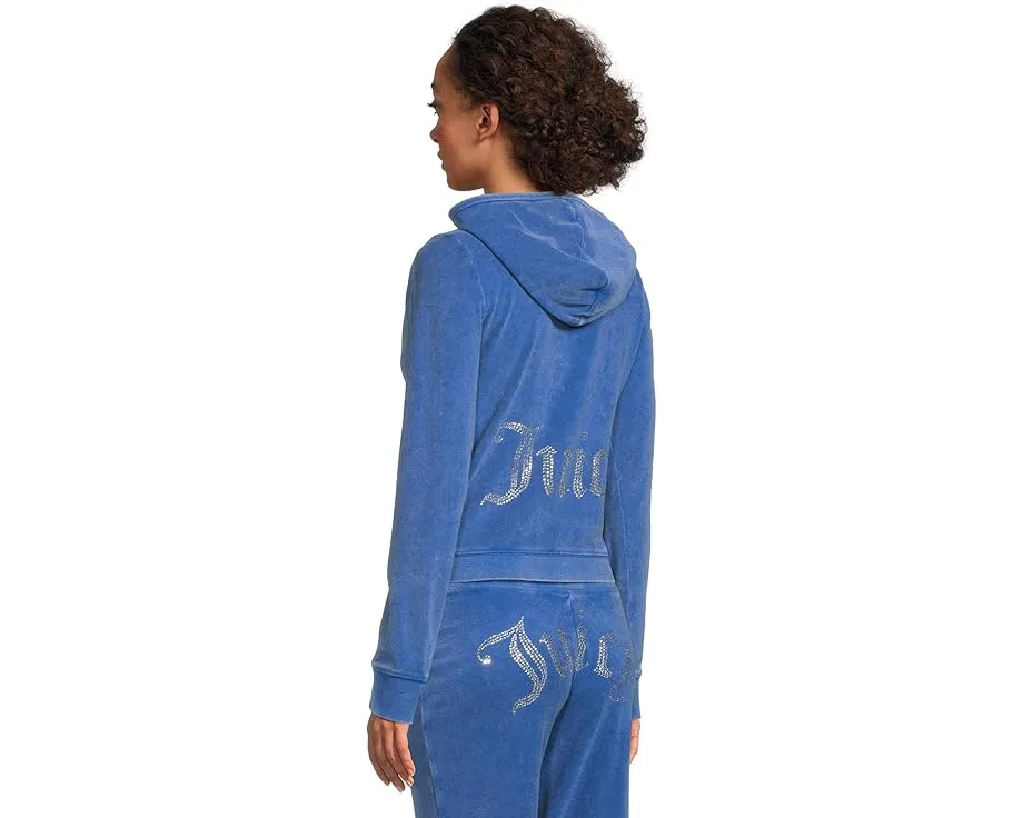 Куртка Juicy Couture из махровой ткани с графическим принтом и капюшоном