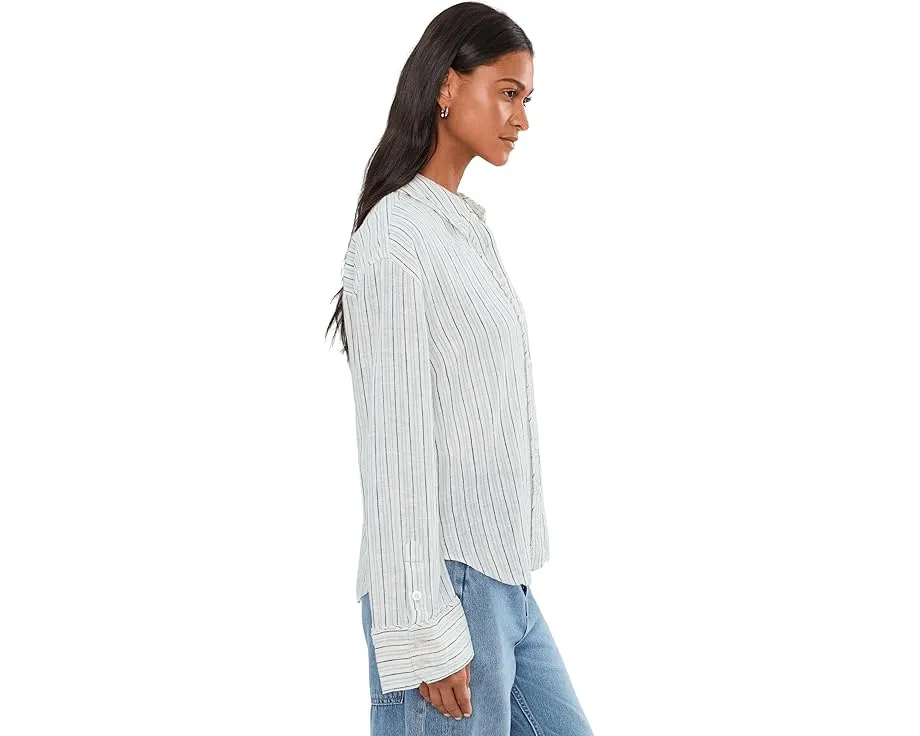 Free People полосатая льняная рубашка Laurel