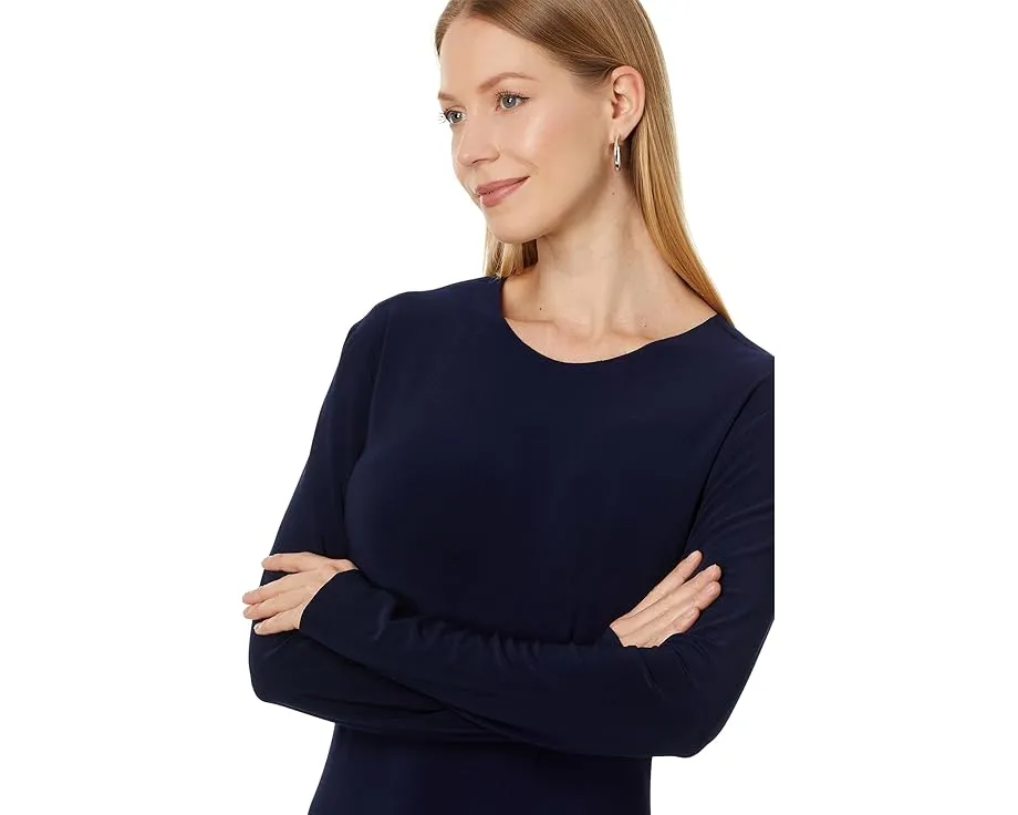 Длинное платье Norma Kamali с длинными рукавами и разрезом сбоку