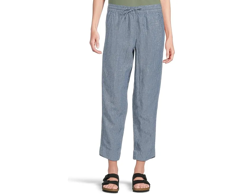 Льняные брюки L.L.Bean Premium Linen Breezy с зауженным силуэтом и разрезом по бокам