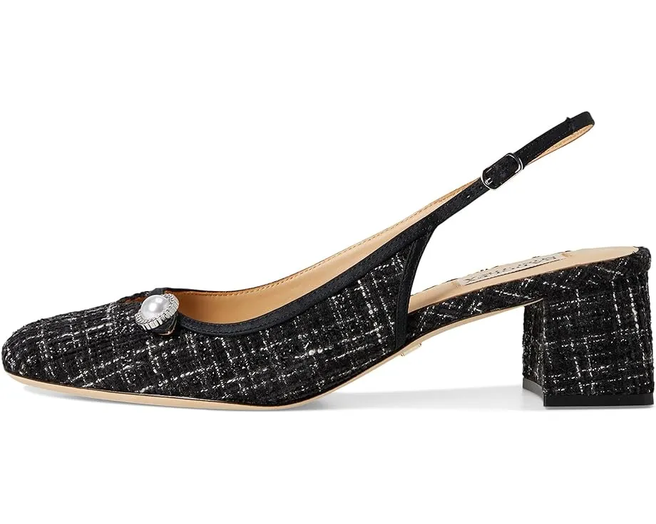 Туфли Badgley Mischka Veera на квадратном каблуке с жемчужным декором и регулируемым ремешком