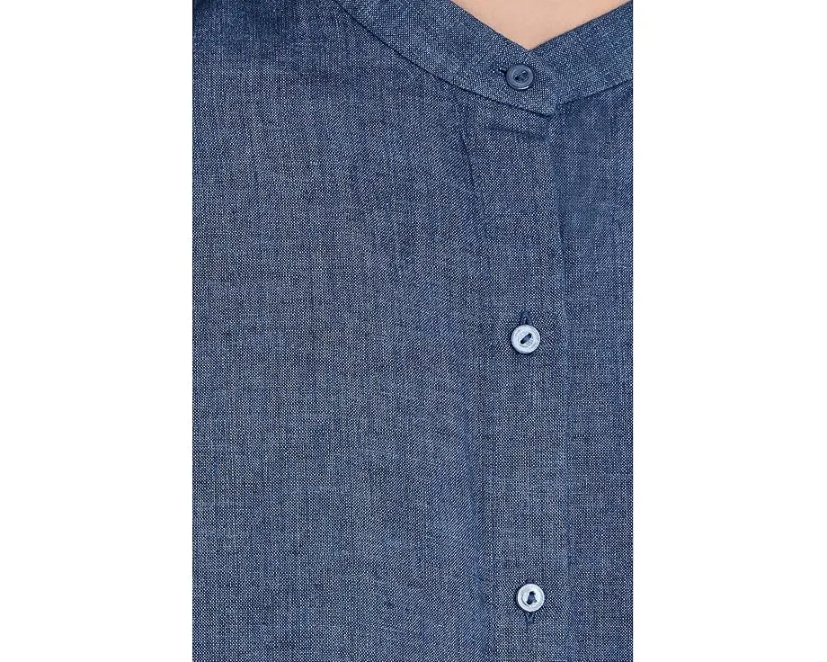 Блуза Eileen Fisher с воротником-стойкой из выстиранного органического льна