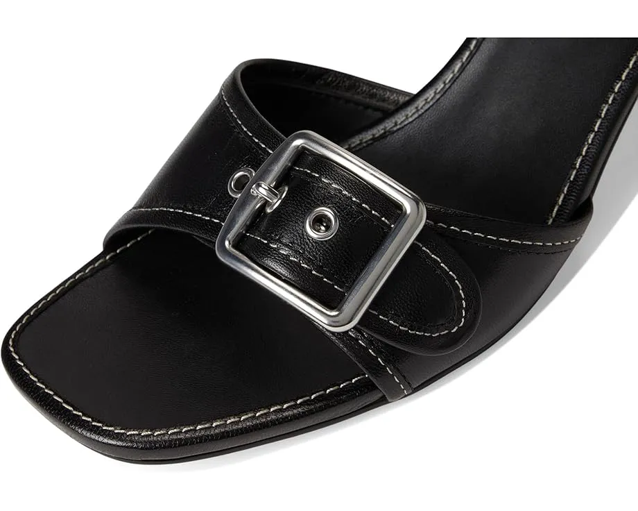 Кожаные босоножки COACH Margot на низком каблуке с пряжкой