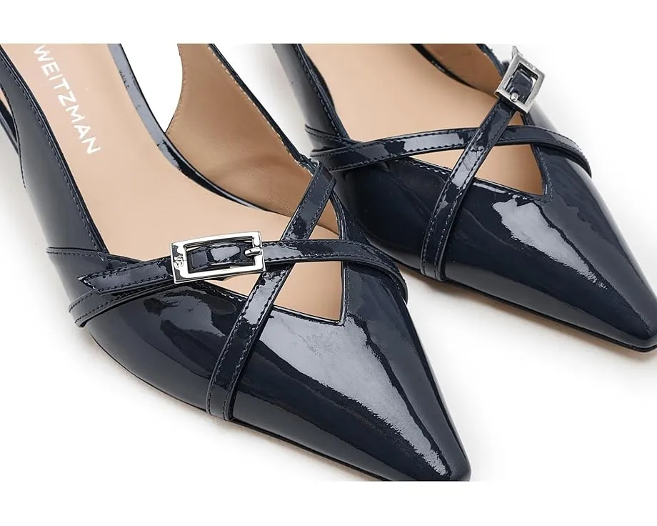 Туфли Stuart Weitzman Georgie Slingback 50 из лакированной кожи с острым носом