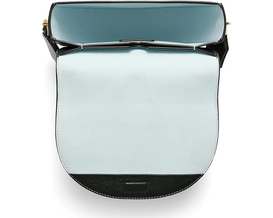 Сумка через плечо ECCO Saddle Bag из черной тесненой кожи