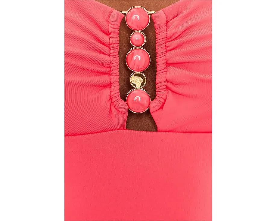 Цельный купальник BECCA Marble Canyon Ariyah с глубоким вырезом