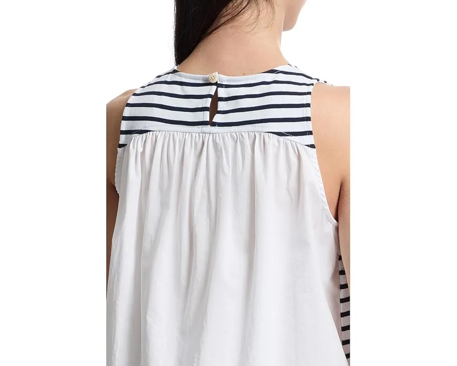 Топ Lilla P Mixed Media Tank с лодочкой и полосками спереди
