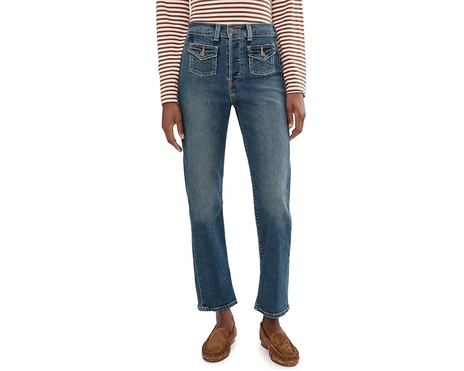Джинсы Levi's Wedgie Flap Pocket с высокой посадкой и клапанами на карманах