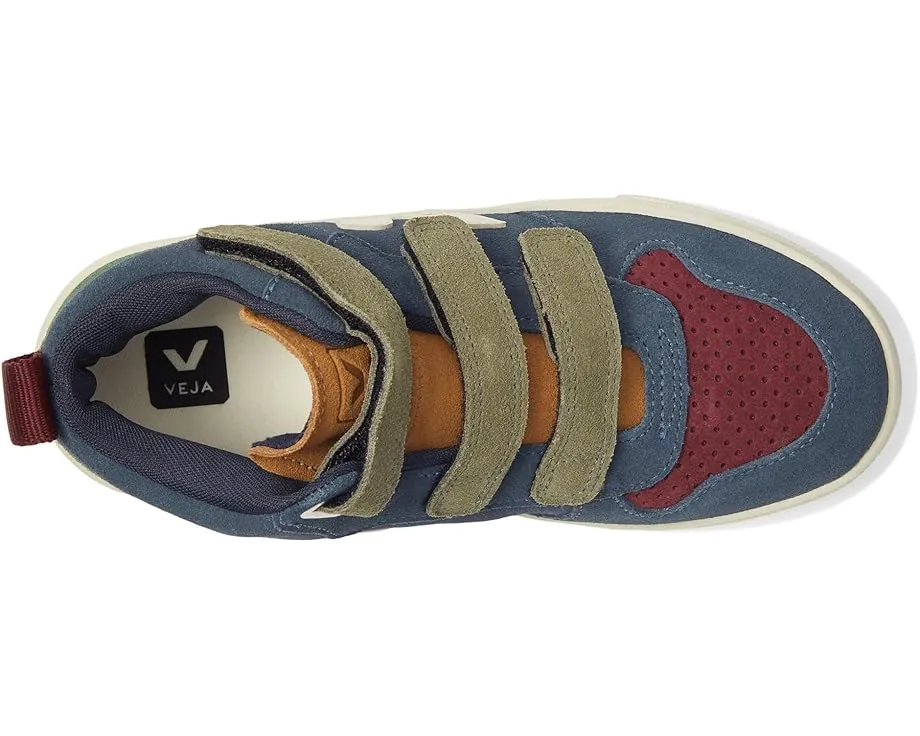 Детские кроссовки VEJA Small V-10 Mid на липучке из кожи