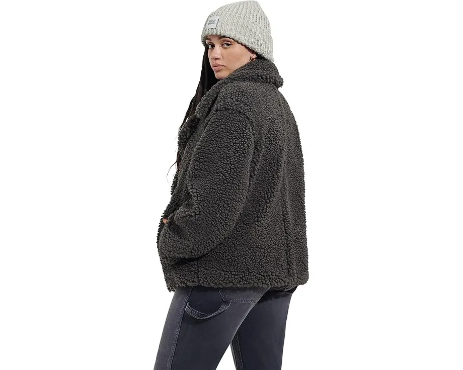 UGG Gertrude короткое пальто из плюша с воротником лацканы и утепленными карманами