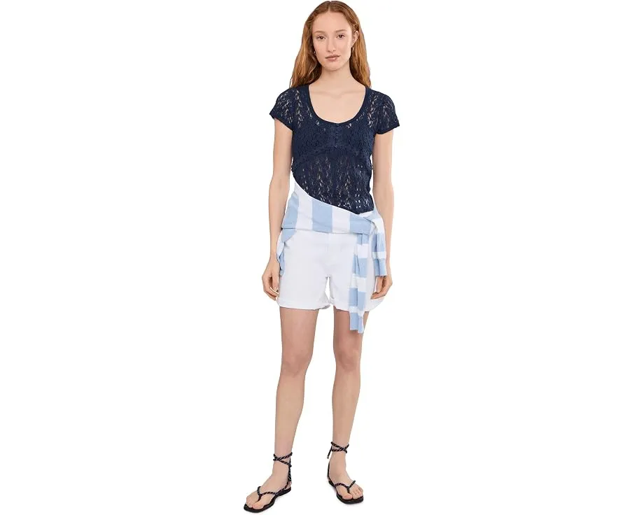 Футболка с коротким рукавом Claro Free People с кружевным узором