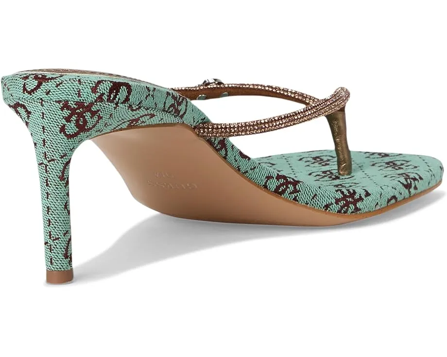 Босоножки GUESS Mayan на тонком каблуке с ремешком стразами