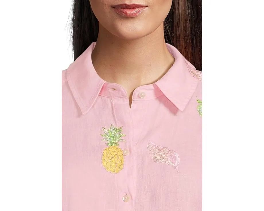 Рубашка из льна Lilly Pulitzer Sea View с накладными карманами