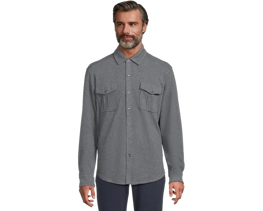 Tommy Bahama Длинная рубашка Fireside Coast с начесом и отделкой из шамбри