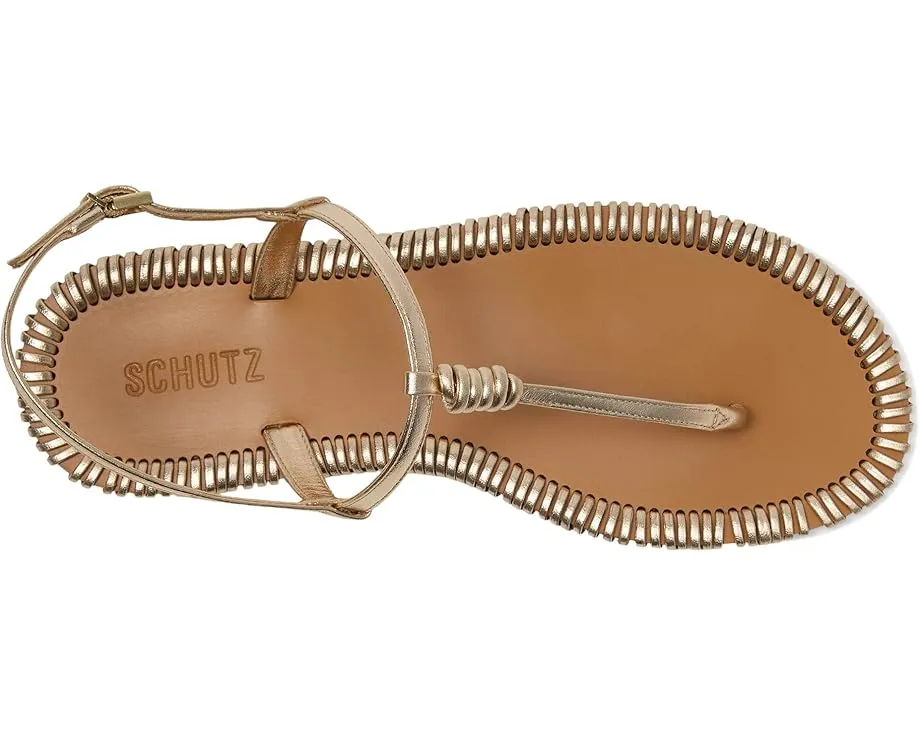 Босоножки Schutz Elsha Sewing с миндалевидным носком и плоским каблуком