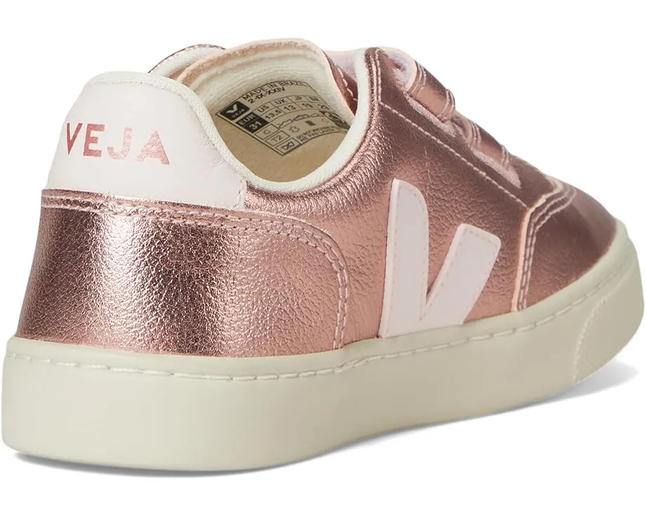 Кроссовки VEJA Small V-12 Chromefree для детей с кожаным верхом и двойной липучкой
