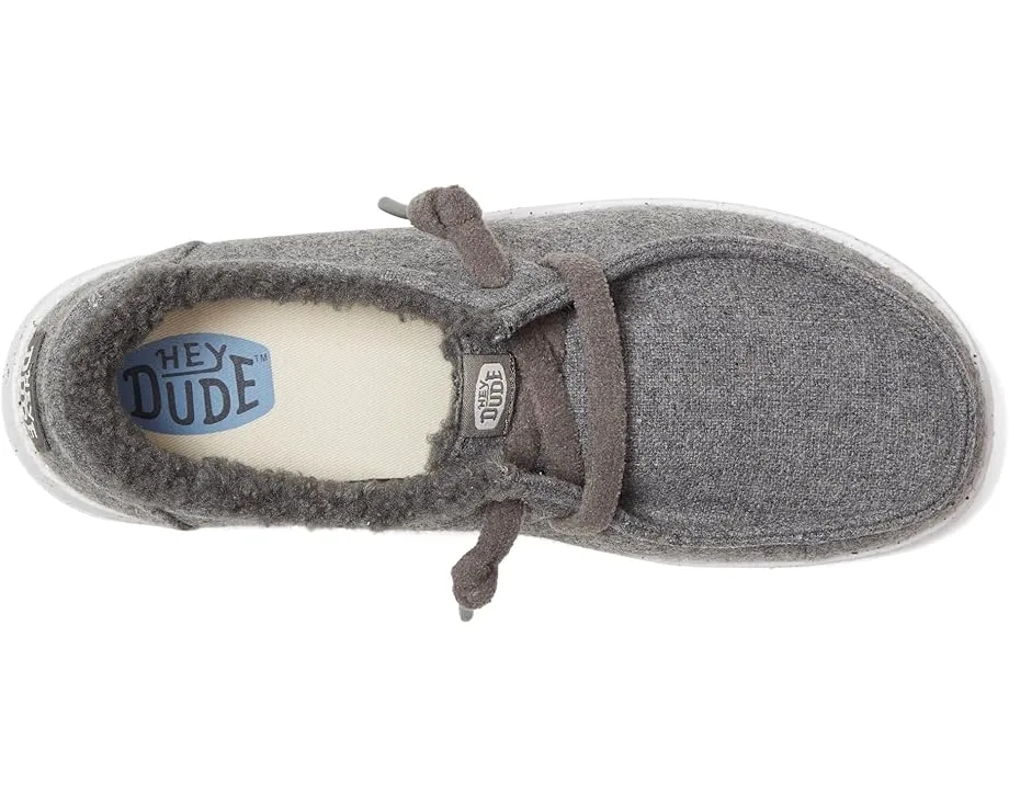 Детские лоферы Hey Dude Kids Wendy Wool Cozy из шерсти с искусственным мехом