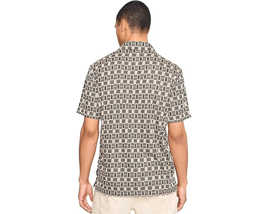 John Varvatos рубашка Sanford Camp Collar Light Khaki