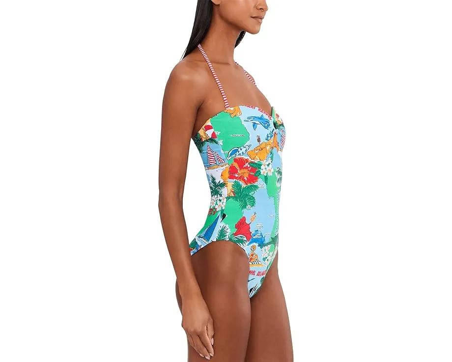 Цельный купальник-бандо Viva Vacation от Seafolly с цветочным принтом