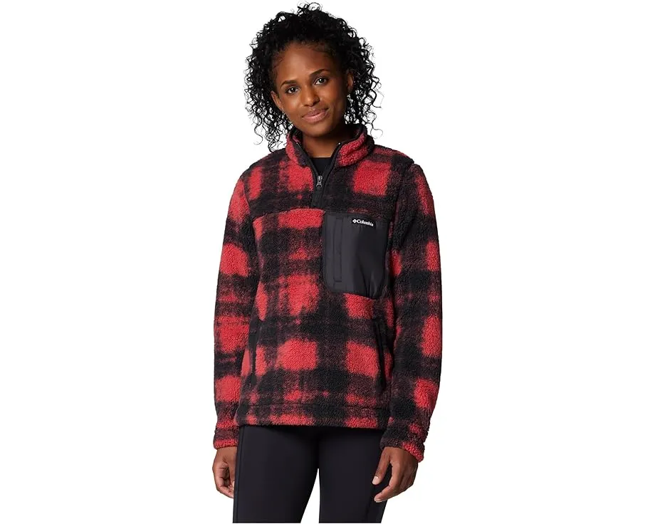 Куртка Columbia West Bend 1/4 Zip II с воротником стойкой и клетчатым принтом