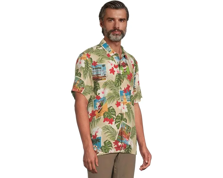 Рубашка Tommy Bahama Santas Day Off из шелка с праздничным принтом