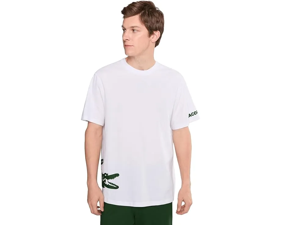 Футболка Lacoste для отдыха из хлопка с принтом в классическом крое