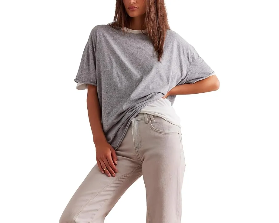 Футболка Free People Nina из хлопка с округлым вырезом