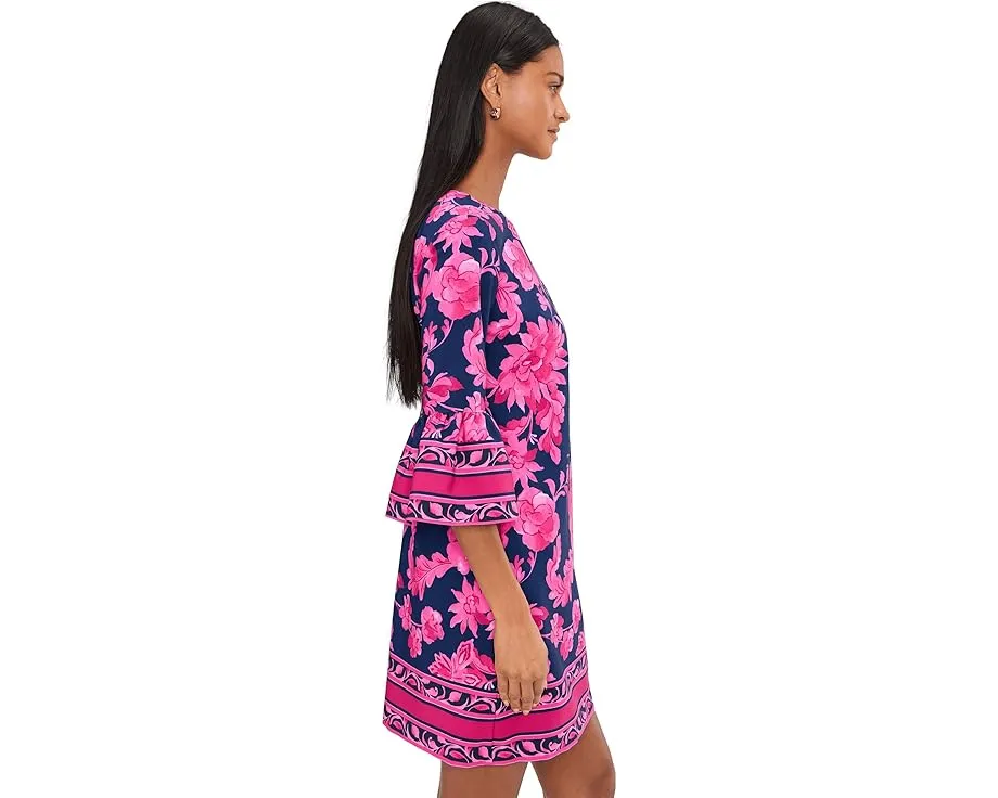 Короткое платье Adrianna Papell с расклешенными рукавами и глубоким вырезом на спине