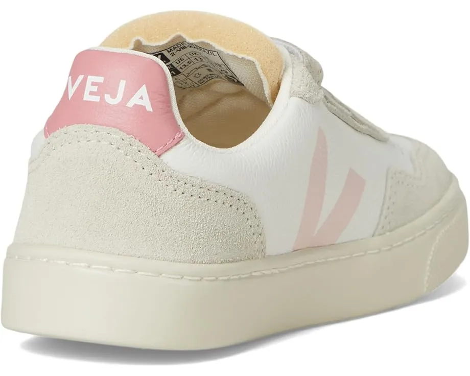 Детские кроссовки VEJA Small V-90 из кожи с застежкой на липучках