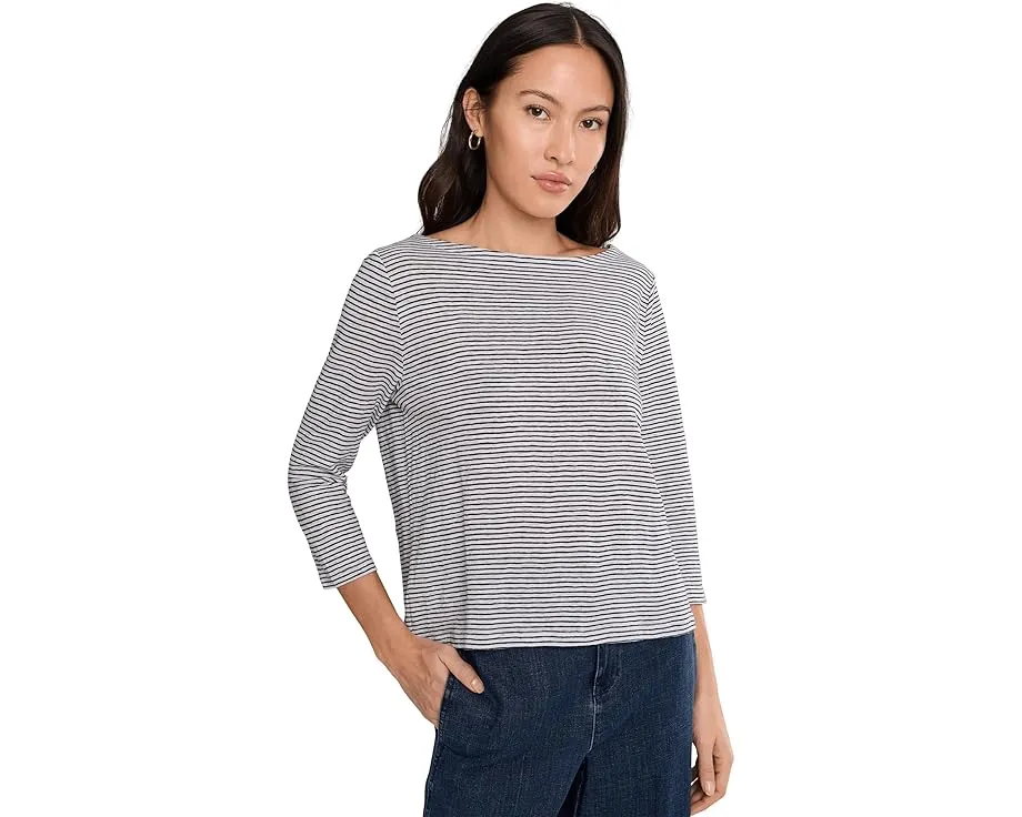Топ с полосками и лодочкой от Eileen Fisher из льна