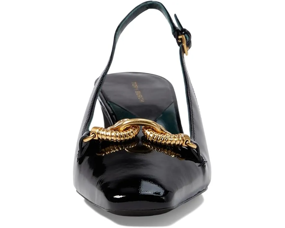 Босоножки Tory Burch Jessa Slingback на каблуке 55 мм с квадратным носком