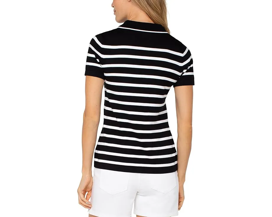 Топ Liverpool Los Angeles с воротником и короткими рукавами в полоску