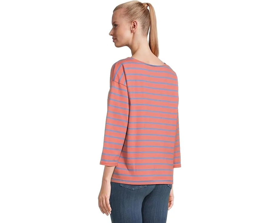 Блузка L.L.Bean Heritage Mariner Boatneck с рукавом 3/4 и полоской