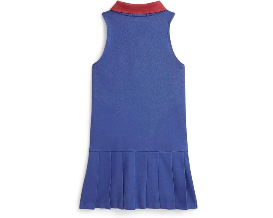 Polo Ralph Lauren Kids Платье-поло с молнией и складками из сетки для малышей и детей