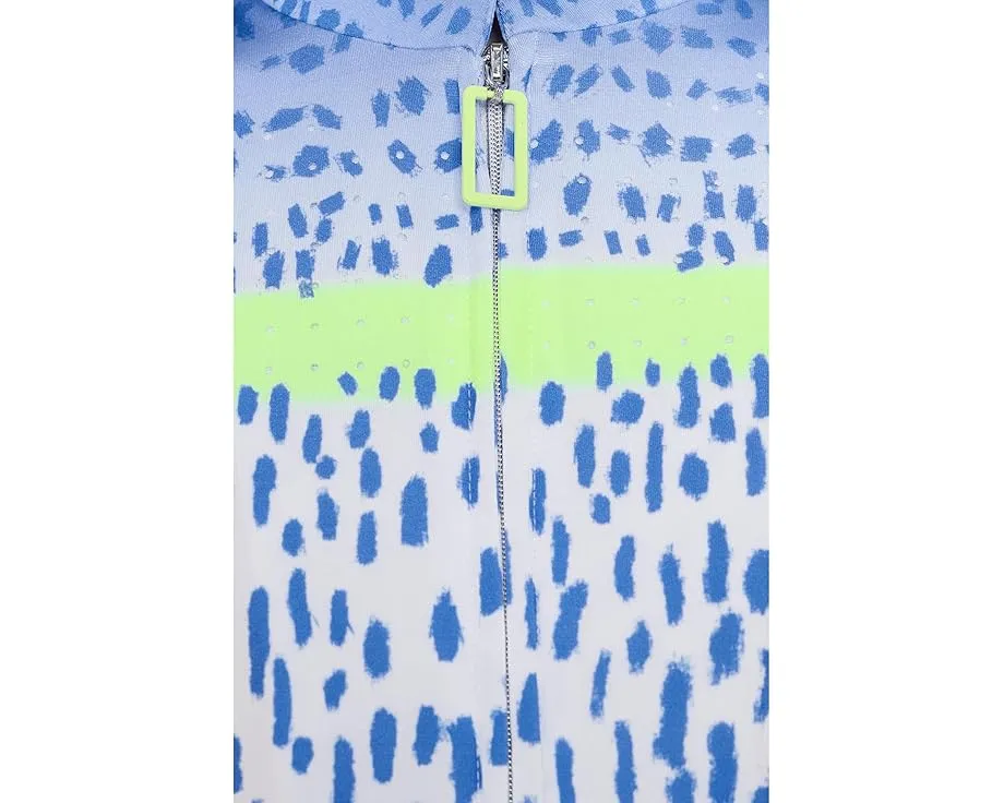 Женский топ Jamie Sadock с коротким рукавом воротником стойкой и молнией спереди