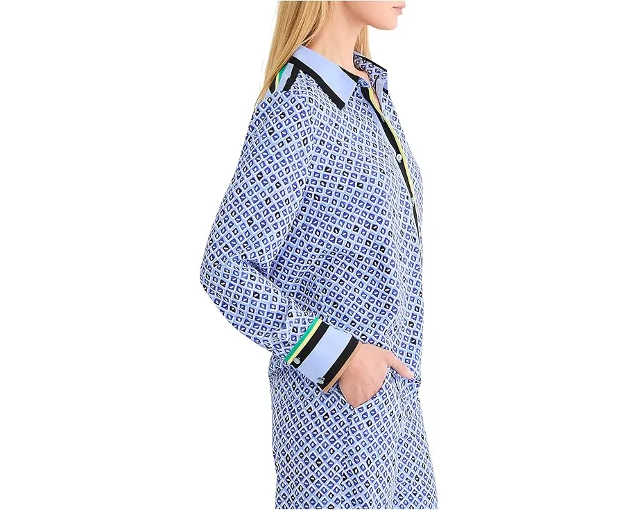 Рубашка NIC+ZOE Petite с мозаичной отделкой и принтом