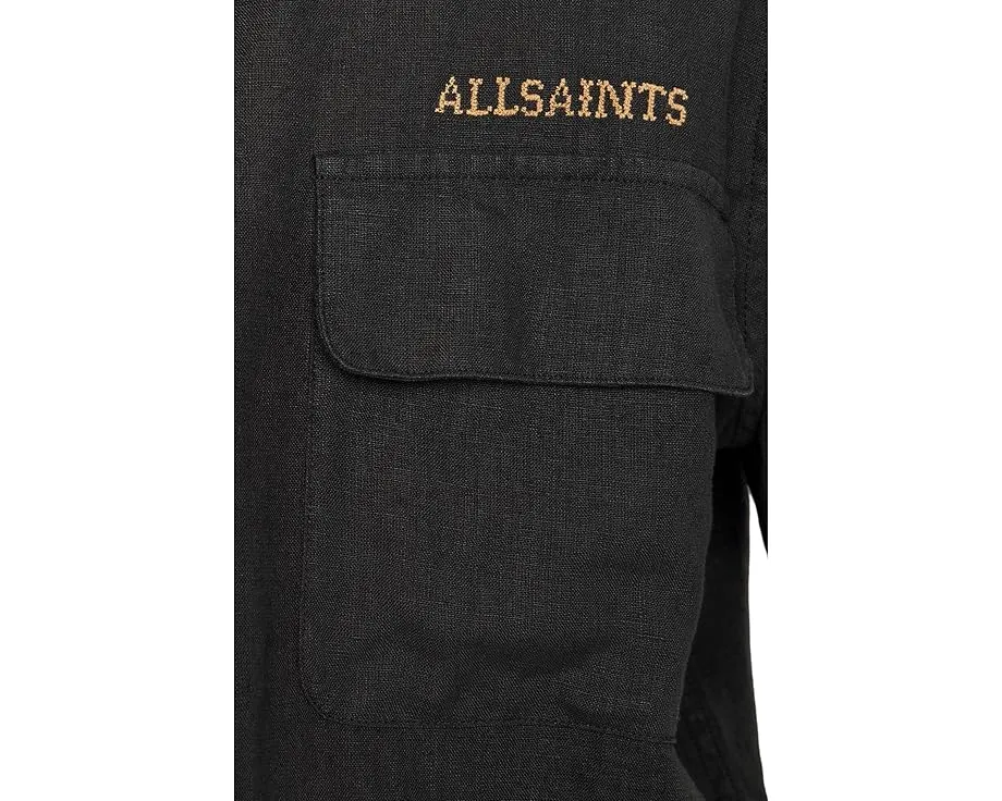 AllSaints Dunloe рубашка с коротким рукавом Jet Black