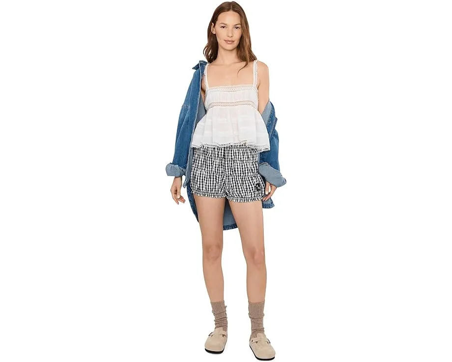 Шорты-блумеры Free People Favorite Find из хлопка с рисунком в клетку