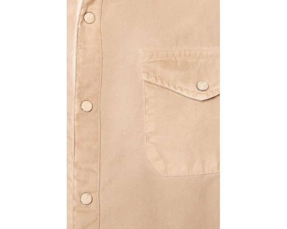 Рубашка ковбойская Marshal Western Snap Front на пуговицах John Varvatos из хлопка бежевая