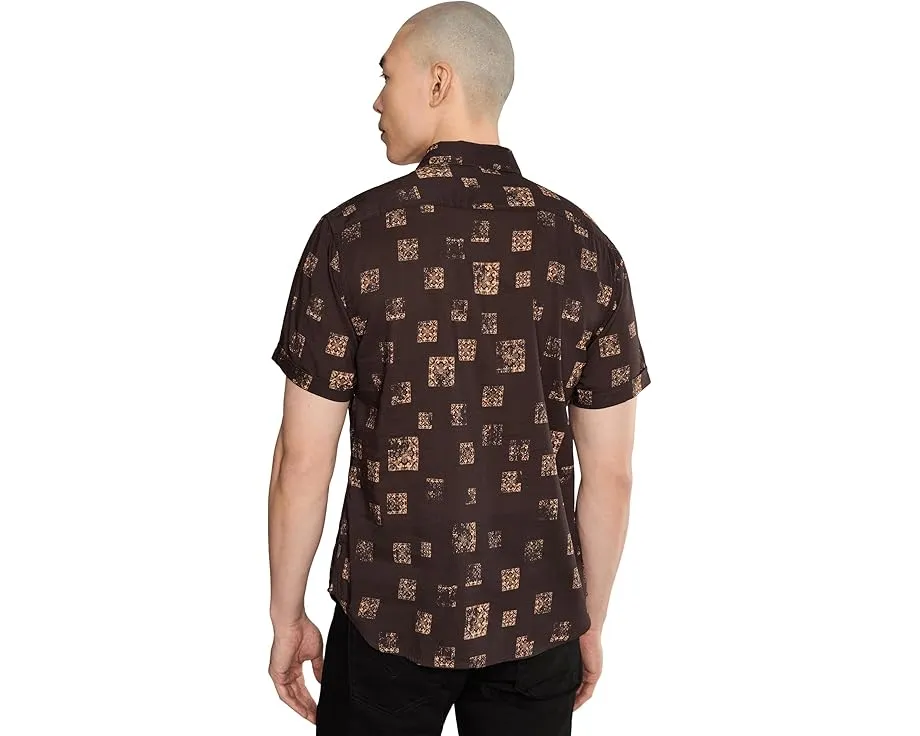 Рубашка John Varvatos Loren с принтом по всей поверхности и коротким рукавом